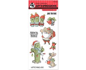 Art Impressions Christmas Cling Rubber Stamp Set 8&quotX4"-Southwest Christmas