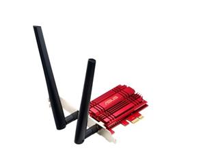 Asus PCE-AC56 Dual-Band AC1300 PCI-E Wireless Adapter AiRadar aluminum heatsink 2x detachable magnetic antennas antenna base and LowProfile Brk