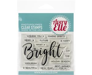 Avery Elle - Clear Stamp Set 4 inch X3 inch - Simple Said Bright