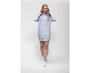 Awdis Girlie Womens/Ladies Hoodie Dress (Heather Grey) - PC3448