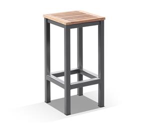 Balmoral Outdoor Aluminium And Teak Bar Stool - Outdoor Aluminium Chairs - Charcoal Aluminium