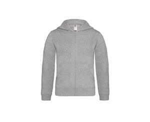 B&C Childrens/Kids Plain Full Zip Hoodie Jacket (Heather Grey) - RW3494