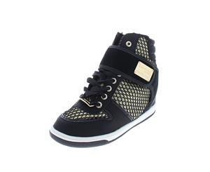 Bebe Womens Calisto Metallic High Top Fashion Sneakers