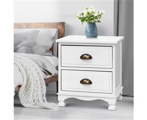 Bedside Tables Drawers Side Table Nightstand Vintage Storage Cabinet x2