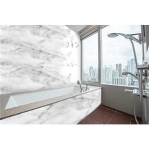 Bellessi 300 x 1200 x 4mm Motiv Polymer Bathroom Panel - Smoke Marble