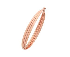 Bevilles 9ct Rose Gold Silver Infused Triple Row Oval Crossover Bangle