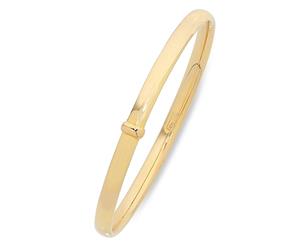 Bevilles 9ct Yellow Silver Infused Bangle 65mm