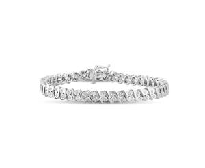 Bevilles Brilliant Illusion Link Bracelet with 0.50ct of Diamonds in Sterling Silver