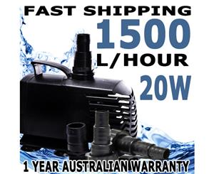 Biopro Aquarium Submersible Aqua Fountain Pond Inline Water Pump 1500lph