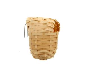 Bird Nest Finch Wicker With Hanging Bracket Small Aviary Toy Health Interactive