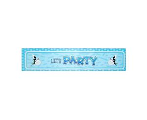 Blue Polka Dot Theme Party Banner 100x30cm Sign Great for Happy Birthday Parties