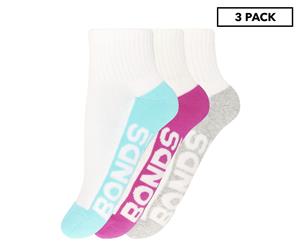 Bonds Women's Size 3-8 Quarter Crew Socks 3-Pack - Assorted