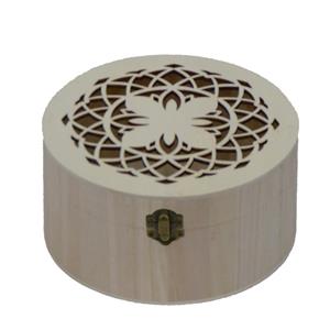 Boyle Wood Round Boxes Laser Cut Butterfly With Catch - Set of 2