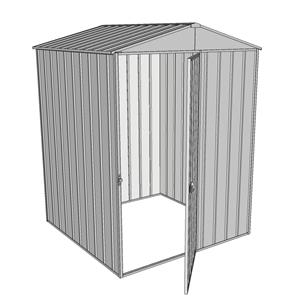 Build-a-Shed 1.5 x 1.5 x 2.3m Front Gable Single Hinged Door Shed - Zinc