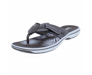 CLARKS Collection Women's Brinkley Bree Flip-Flops Pewter Size Pewter Size 6.0