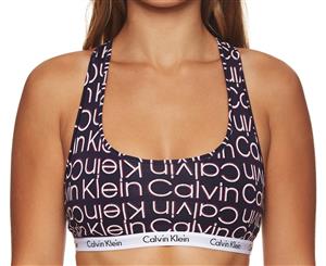 Calvin Klein Women's Unlined Carousel Bralette - Trace Logo/Blue Noir