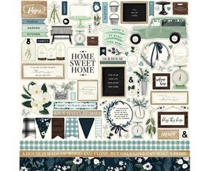 Carta Bella - Home Again Cardstock Stickers 12 inch X12 inch - Elements