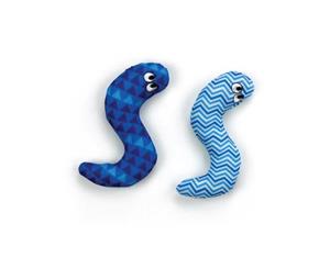 Catnip Cat Toy Surf Snake All For Paws Pet Chase 9cm Crinkle Snakes Toys Teaser - Blue