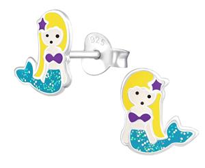 Children's Sterling Silver Mermaid Ear Studs