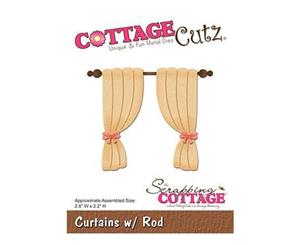 Cottagecutz Die Curtains W/Rod2.2In. X2.6In.