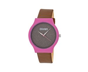 Crayo Glitter Strap Watch - Hot Pink/Brown