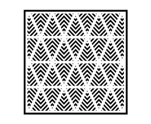 Creative Expressions - Chevron Pennants 6 x 6 Stencil designed by Sue Wilson