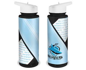 Cronulla Sharks NRL SPORTS Drink Bottle Plastic Sipper Top Straw & Removable Lid