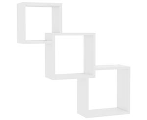 Cube Wall Shelves High Gloss White Chipboard Floating Display Rack