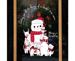 Cute Christmas Snowman Wall Sticker (Size65cm x 60cm)