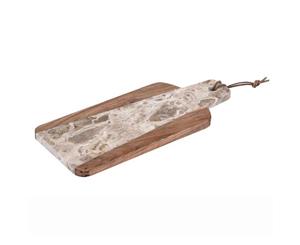 D&W-Taste Sandstorm Acacia Wood Marble Paddle Serve Board Multi/Natural