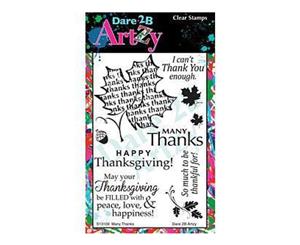 Dare 2B Artzy Clear Stamps 4X6 Sheet Many Thanks