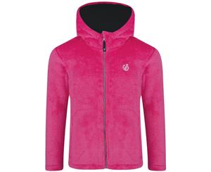 Dare 2b Girls Prelim Full Zip Hooded Polyester Fleece Jacket - Cyber Pink