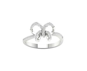 De Couer 9KT White Gold Diamond Knot Ring (1/6CT TDW H-I Color I2 Clarity)