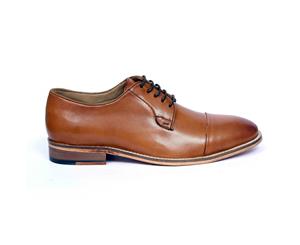 Deacon - Men's Leather Derby Shoes in Tan