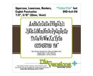 Die-Versions Font Die Tickled Pink .875In. & .5625In.