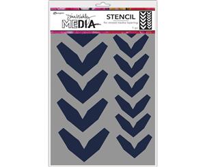 Dina Wakley - Media Stencils 9 inch X6 inch - Large Fractured Chevrons