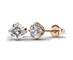 Divine Earrings Embellished with Swarovski crystals-Rose Gold/Clear