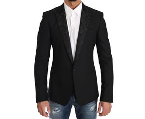 Dolce & Gabbana Blazer Black Wool Martini Slim Jacket