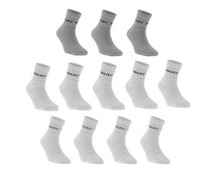 Donnay Kids Quarter Socks 12 Pack Junior - White