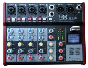 E-Lektron SE-6 Live Audio Mixer 4 Channel Mixer incl. USB Bluetooth Soundcard Phantom Power