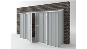 EasyShed D3008 Off The Wall Garden Shed - Gull Grey