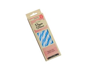 Eddingtons 30 Pack Paper Straws Blue Stripe