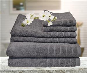 Egyptian Cotton Bath Sheet 6 Pieces Combo Value Set Charcoal