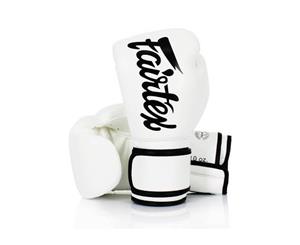 FAIRTEX-BGV14 Microfibre Boxing Gloves Muay Thai MMA Sparring - White