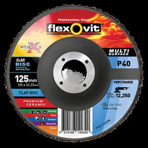 Flexovit 125 x 22mm P40 Maxx Abrasive Flap Disc