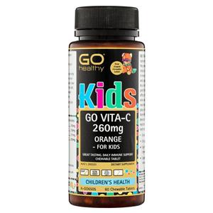 GO Healthy Kids Vita C 260mg Orange Chew Bears 60 Tablets