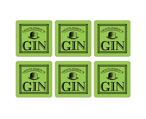 Gentleman's Gin Set of 6 Coasters Lime