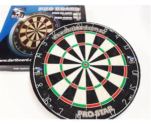 Genuine Bristle Sisal Australia PRO STAR Dart Board + Free Darts