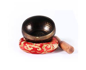 Gilt Copper Tibetan Nepal Singing Bowl Set Meditation/Prayer/Yoga/Mindfulness