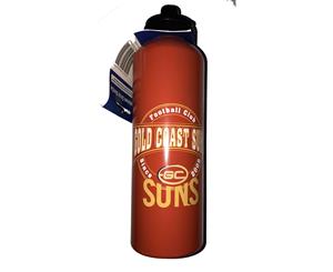 Gold Coast Suns AFL Team Colours and Logo Aluminium Drink Bottle